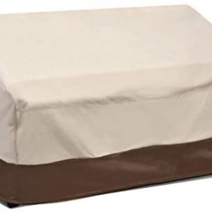 Vailge Heavy Duty Patio Bench Loveseat Cover, 100% Waterproof Outdoor Sofa Cover, Lawn Patio Furniture Covers with Air Vent, Small(Standard), Beige & Brown