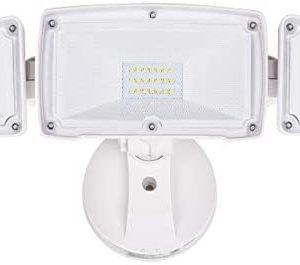 Amico 3500LM LED Security Light, 30W Super Bright Outdoor Flood Light, ETL- Certified, 5000K, IP65 Waterproof, 3 Adjustable Heads for Garage, Patio, Garden, Porch&Stair(White Light)