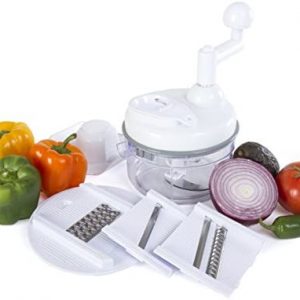 Kitchen + Home Manual Food Chopper - 4 in 1 Miracle Chopper, Salsa Maker, Blender, Slicer, Shredder and Julienne – As Seen on TV Manual Food Processor