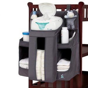 hiccapop Nursery Organizer and Baby Diaper Caddy | Hanging Diaper Organization Storage for Baby Essentials | Hang on Crib, Changing Table or Wall
