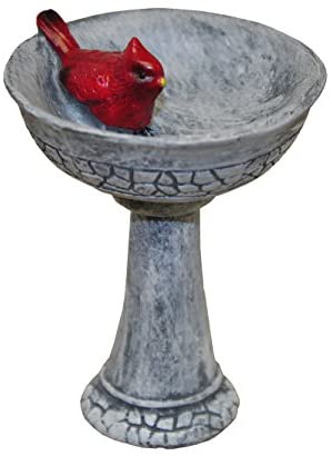 G & F MiniGardenn 10027 Fairy Garden Miniature, Cardinal Birdbath Pick