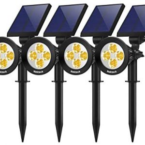 Nekteck 4 Pack Solar Light Outdoor, 2-in-1 Outdoor Solar Spotlights Powered Adjustable Wall Light Landscape Lighting, Bright and Dark Sensing, Auto On/Off for Yard, Pathway, Walkway, Garden, Driveway
