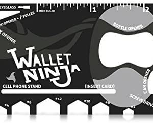 Wallet Ninja- 18 in 1 Credit Card Sized Multitool (#1 Best Selling in the World) (Black)