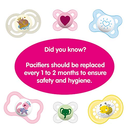 MAM Newborn Essentials "Feed & Soothe" Set (6-Piece), Easy Start Anti-Colic Baby Bottles, 0-2 Month Pacifier, Baby Shower Gifts for Baby Girl, Purple