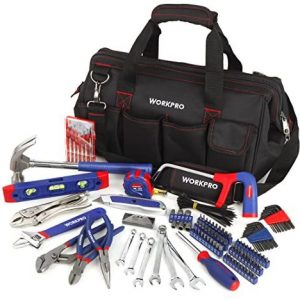 WORKPRO 156-Piece Home Repair Tool Set - Daily Use Hand Tool Kit with Wide Open Mouth Tool Bag - Durable, Long Lasting Tools - Perfect for DIY, Home Maintenance
