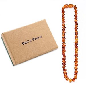 Amber Necklace Gift Set(Unisex)(Cognac)(13 Inches) - Handcrafted, Lab-Tested, Authentic Amber