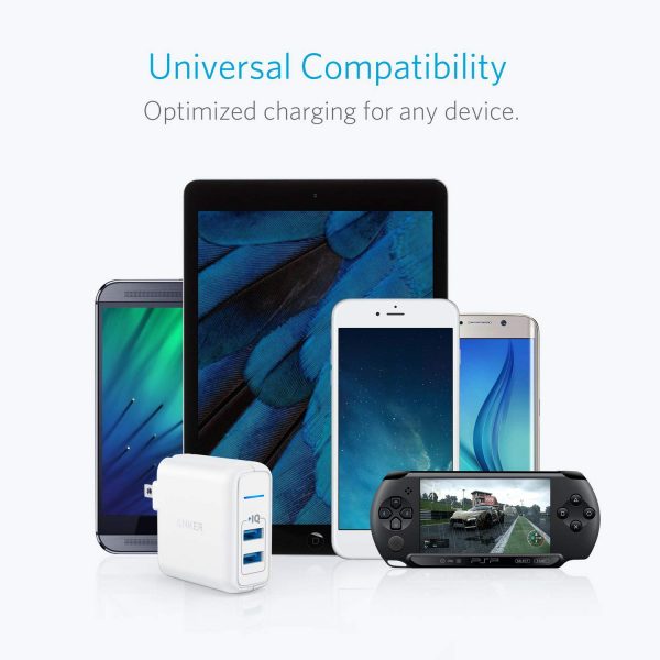 USB Charger, Anker Elite Dual Port 24W Wall Charger, PowerPort 2 with PowerIQ and Foldable Plug, for iPhone 11/Xs/XS Max/XR/X/8/7/6/Plus, iPad Pro/Air 2/Mini 3/Mini 4, Samsung S4/S5, and More