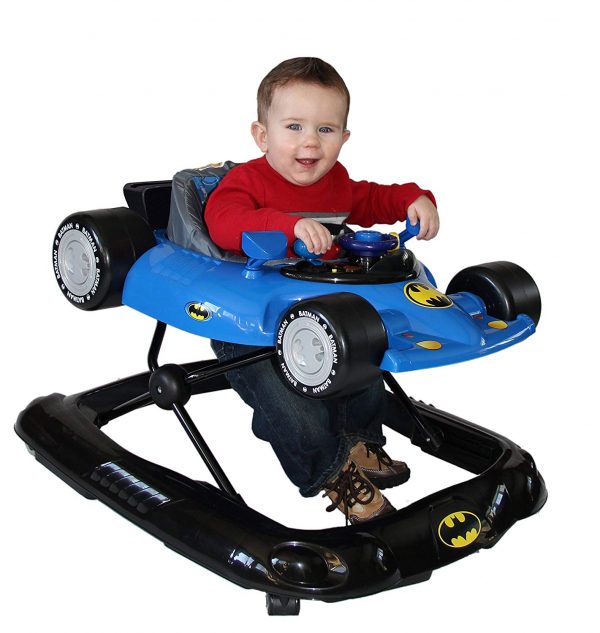 KidsEmbrace Batman Baby Activity Walker, DC Comics Car, Music and Lights, Blue