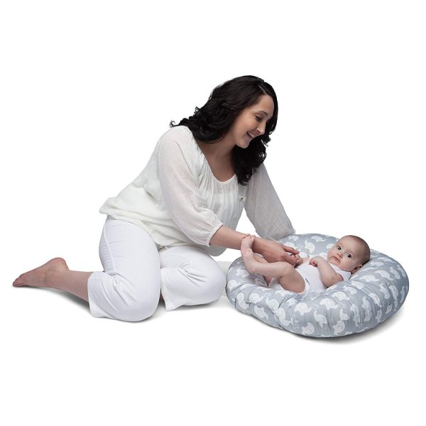 Boppy Original Newborn Lounger, Elephant Love Gray