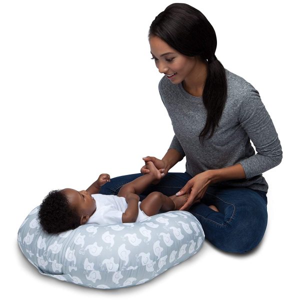 Boppy Original Newborn Lounger, Elephant Love Gray