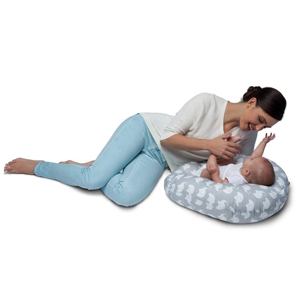 Boppy Original Newborn Lounger, Elephant Love Gray