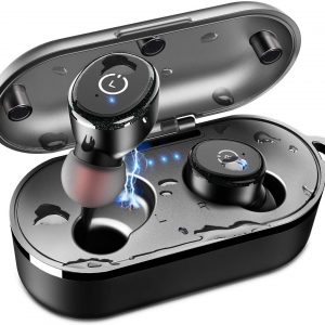 TOZO T10 Bluetooth 5.0 Wireless Earbuds with Wireless Charging Case IPX8 Waterproof TWS Stereo Headphones in Ear Built in Mic Headset Premium Sound with Deep Bass for Sport Black